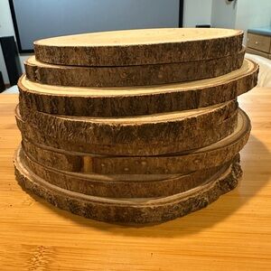 Rustic Wood Slice Set of 8